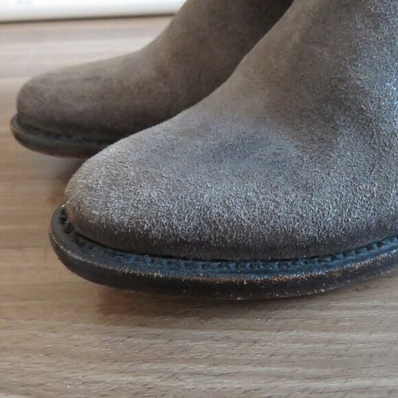 FREEBIRD BY STEVEN Salt Distressed Suede Bootie Boots in Taupe Gray - Size 6 - Picture 3 of 16